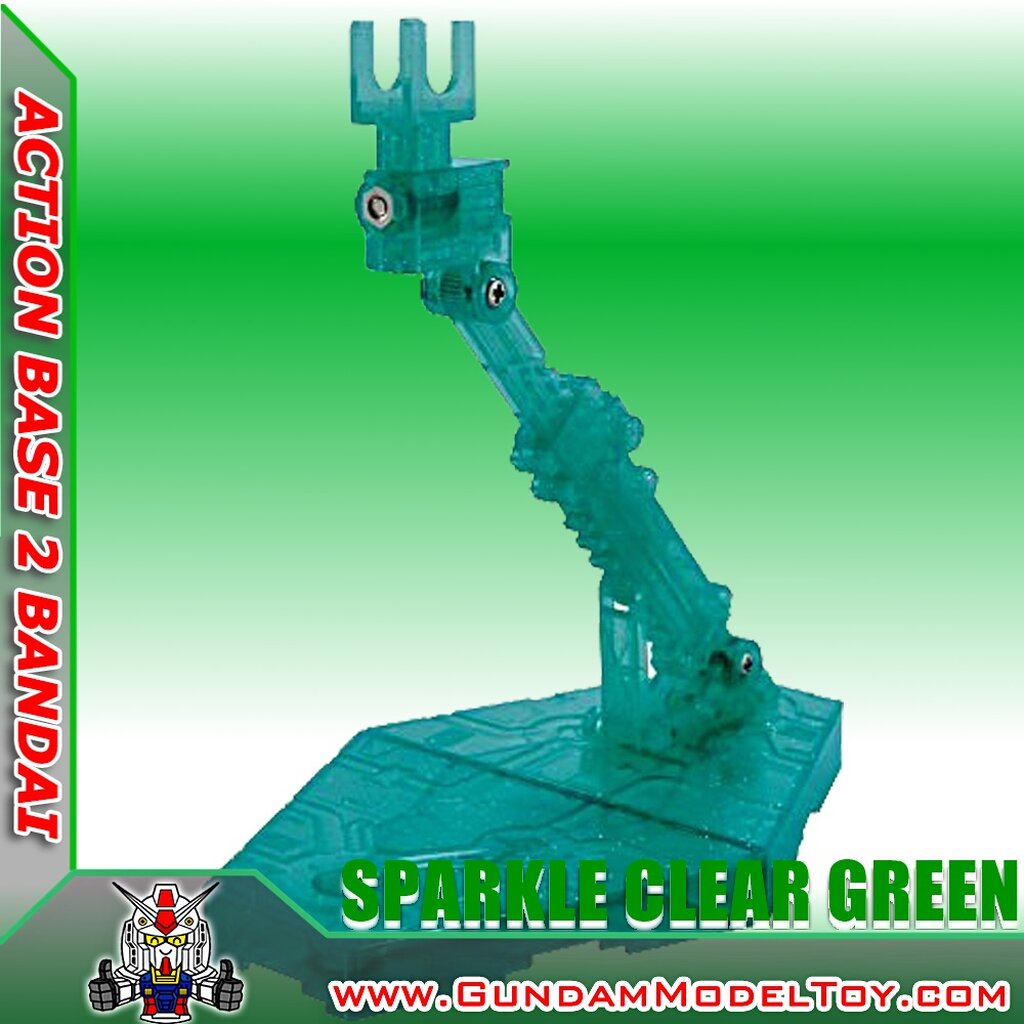 Action Base 2 Sparkle Clear Green – Base Espositiva Per Modelli Gundam 1/144 E SD, Supporto Regolabile, Colore Verde Trasparente