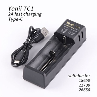 Yonii TC1 ที่ชาร์จแบตเตอรี่ 2A TYPE-C สําหรับแบตเตอรี่ 18650 26650 21700 14500 18350 20350