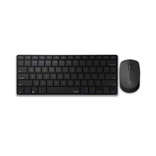 คีย์บอร์ดและเม้าส์ไร้สาย KEYBOARD & MOUSE WIRELESS RAPOO KB-9000M-BK [TH/ENG] (KB-9000M-BK) BLACK