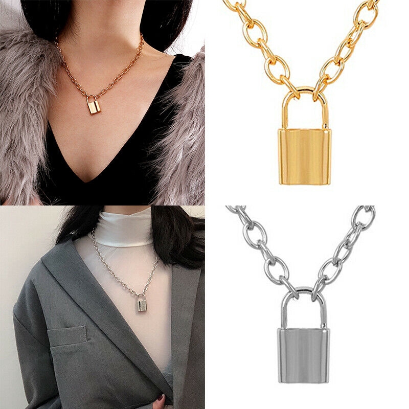 Wholesale Rock Choker Layered Chain On The Neck With Lock Punk