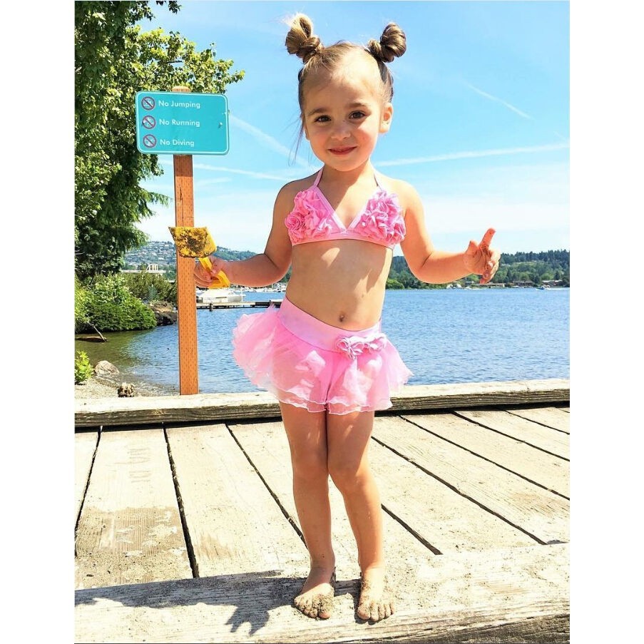 babygarden-เซ็ทชุดว่ายน้ำบิกินี่-สีชมพู-สำหรับเด็กทารก