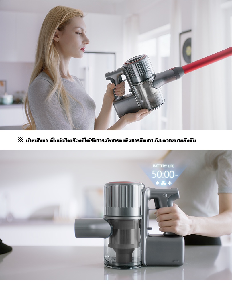 ภาพอธิบายเพิ่มเติมของ Airbot Supersonics Cordless Stick Vacuum เครื่องดูดฝุ่นไร้สาย Handheld Vacuum Cleaner เครื่องดูดฝุ่นมือถือ(Airbot Vacuum Cleaner for 2 YEAR Warranty