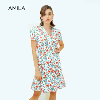 AMILA Dress AM-D947 แขนสั้น IGPU21-11