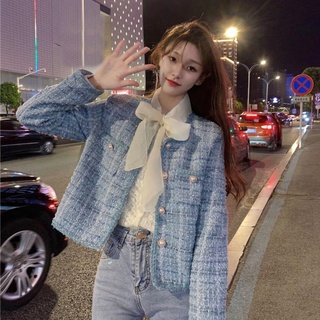 เสื้อโค้ท ขนาดเล็ก เข้ากับทุกการแต่งกาย แฟชั่นฤดูใบไม้ร่วง สไตล์ชาแนล สําหรับผู้หญิง 2022