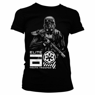 เสื้อยืดสีดำอินเทรนด์เสื้อยืด พิมพ์ลาย Star Wars Rogue One Elite Death Trooper สไตล์ฮิปฮอป ขายดีS-4XL