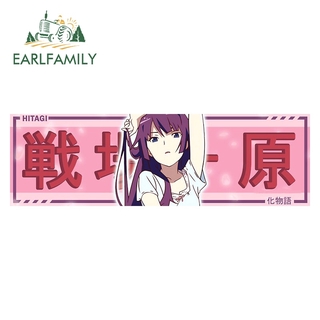 Earlfamily สติกเกอร์ไวนิล ลายการ์ตูนอนิเมะ Senjougahara Hitagi Drift สําหรับติดตกแต่งรถยนต์