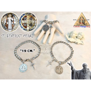 ข้อมือ bracelet เหรียญนักบุญเบเนดิก St. Benedict คาทอลิก Catholic คริสต์