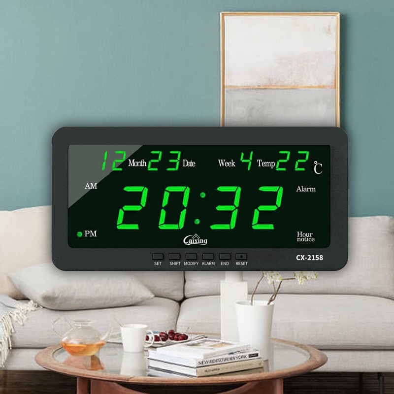 ยี่ห้อcaixingled-รุ่นcx-2158-นาฬิกาปฏิทินดิจิตอล-นาฬิกาled-digital-นาฬิกาตั้งโต๊ะ-นาฬิกาแขวนผนัง-3สี