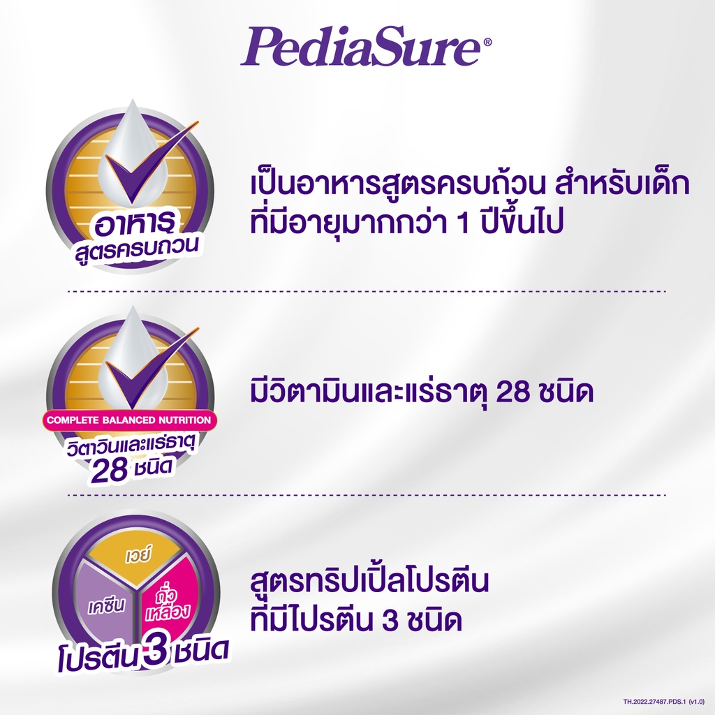 ภาพสินค้าPediasure นมผงพีเดียชัวร์ 1+ วานิลลา 1480 กรัม 1 กล่อง Pediasure 1+ Complete Vanilla 1480g จากร้าน pediasure_thailand บน Shopee ภาพที่ 5