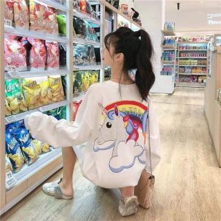 👕เสื้อผ้าเด้งแขนยาว ผ้าไฮเอน 🦄 โพนี่ ขาว