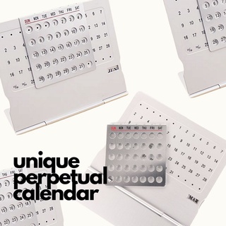 💓พร้อมส่ง📂✔️ปฏิทินตั้งโต๊ะมินิมอล UNIQUE PERPETUAL CALENDAR /comfyhomies/