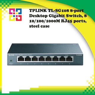 TPLINK TL-SG108 8-port Desktop Gigabit Switch, 8 10/100/1000M RJ45 ports, steel case