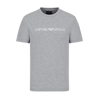 เสื้อวินเทจชาย เสื้อคนอ้วน Emporio Armani 2021 เสื้อยืดผู้ชายผ้าฝ้ายนุ่มพิมพ์โลโก้:YE เสื้อสีขาว Tee