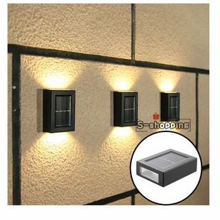 BD-2LED  ไฟเหลือง  Solar light 2 LED ติดรั้วบ้าน เพิ่มความสวยงาม