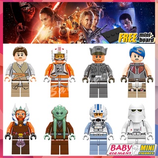 ฟิกเกอร์ Rey Luke Skywalker Kit Fisto Captain Jag Star Wars Snowtrooper ขนาดเล็ก 8 แบบ C023-30