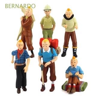 Bernardo ฟิกเกอร์ The Adventures Of Tintin 6 ชิ้น / ล็อตของเล่นสะสมของสะสมของสะสม