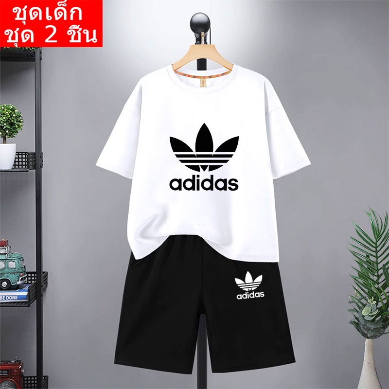 🔥 พร้อมส่ง!! K2134+DD249 ชุดเซ็ตเด็ก เสื้อยืด+เกาเกงขาสั้น ผ้ายืด ใส่ ...