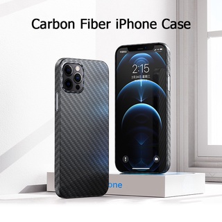 เคสคาร์บอนไฟเบอร์ หนา 0.5 มม. กันรอยขีดข่วน สําหรับ iPhone 12 11 Pro Max XR X XS Max 7 8 Plus