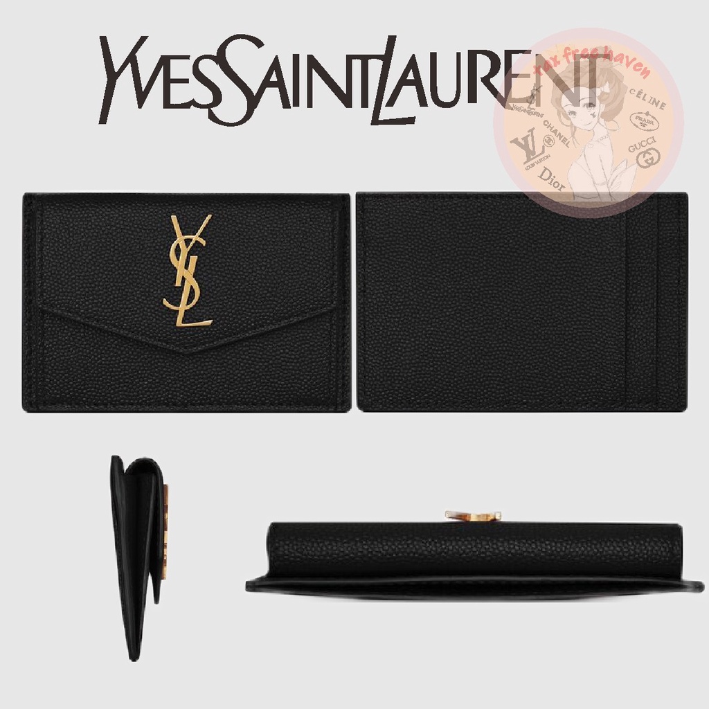 shopee-ถูกที่สุด-100-ของแท้-ysl-yves-saint-laurent-แบรนด์ใหม่-uptown-grain-embossed-leather-card-holder