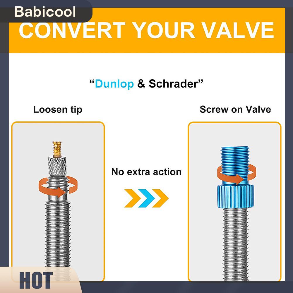 babicool-ชุดอะแดปเตอร์วาล์ว-อลูมิเนียมอัลลอยด์-สําหรับรถจักรยาน-10-ชิ้น