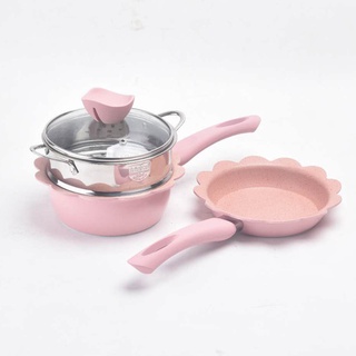 ✣Maifan Stone Childrens Milk Pot Soup Pot Noodle Omelette Pan Kitchen Supplies 16CM Aluminum Baby Food Supplement Pot S