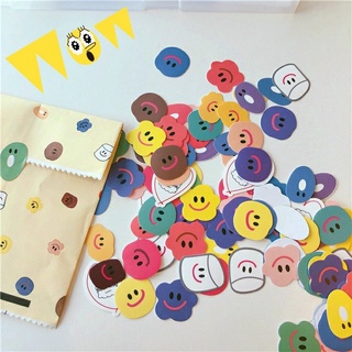 สติ๊กเกอร์เกาหลี หน้ายิ้ม หลากสี (110 ชิ้น) ชิ้นเล็กๆ ติดแน่น กันน้ำ ติดเคสมือถือ ไดอารี่ โน้ตบุ้ค smiley sticker