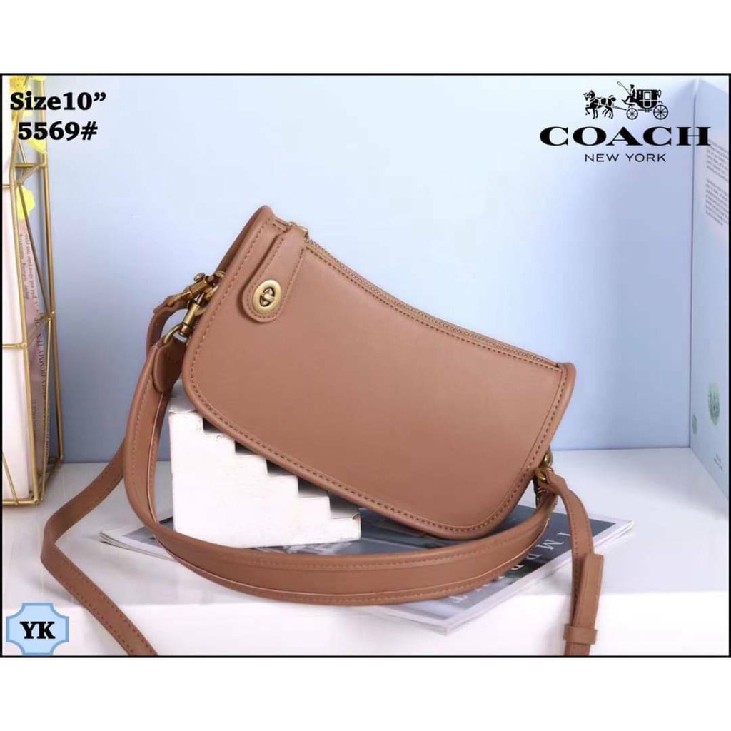 กระเป๋าสะพายข้าง-พอช-coach-สีล้วน-ขนาด-10-นิ้ว-กระเป๋า