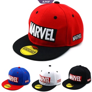 หมวกเบสบอล หมวกปีกแบน ปักลายการ์ตูนอนิเมะ Marvel ปรับได้ สําหรับเด็กผู้ชาย ผู้หญิง 3-7 ปี [BP]