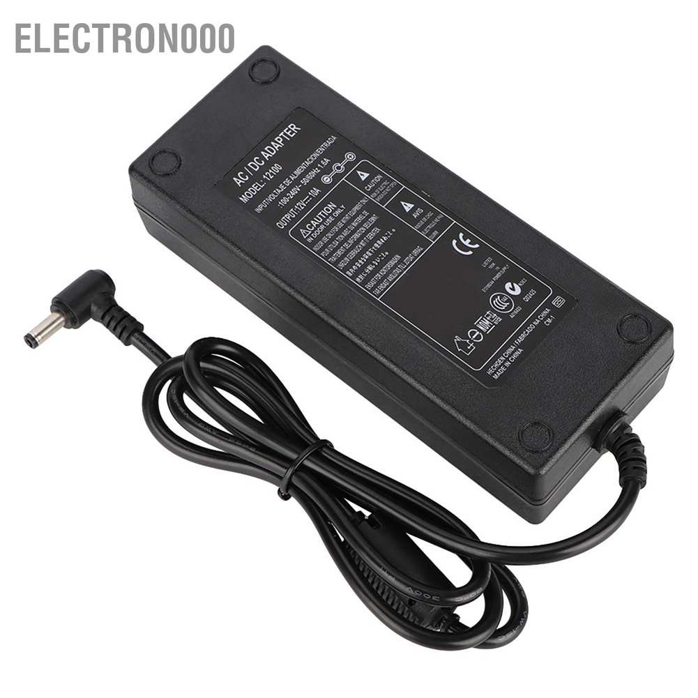 Electron000 AC/DC Adapter 12V 10A Multiple Protection Power Supply ...