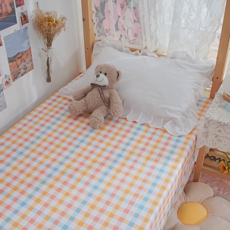 ปลอกผ้านวมins-แผ่นเดียวสีทึบหอพักนักเรียนเตียงเดี่ยวแผ่นเดียวหญิงน่ารัก