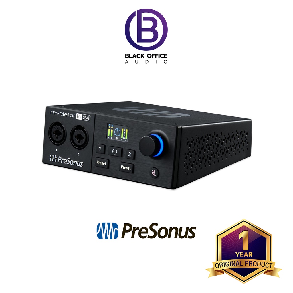 presonus-revelator-io24-ออดิโออินเตอร์เฟสบันทึกเสียง-usb-c-audio-interface-อัดเสียง-ทำเพลง-blackofficeaudio