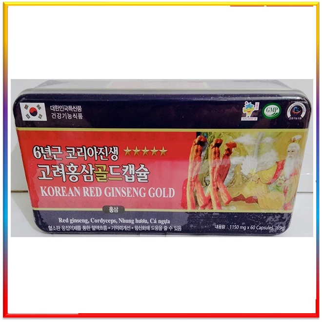 korean-red-ginseng-gold-โสมแดงเกาหลี-อายุ-6-ปี-สกัดเข้มข้น100-1150mg-1-กล่องมี-60-เม็ด-โสมเกาหลีของแท้100