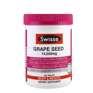 กระปุกใหญ่ Swisse Ultiboost Grape Seed 14250mg 300 Tablets สารสกัดจากเมล็ดองุ่น เกรปซีด  100mg หรือ 400mg