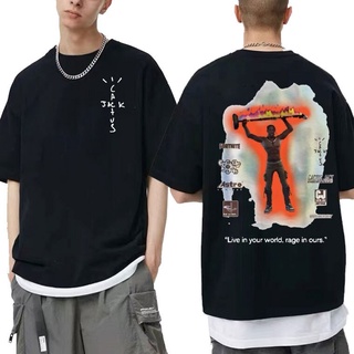 [S-5XL] เสื้อยืด ผ้าฝ้าย พิมพ์ลาย LOOK MOM I CAN FLY Mob Travis Scott Astroworld สไตล์ฮิปฮอป แฟชั่นสําหรับผู้ชาย และผู้ห