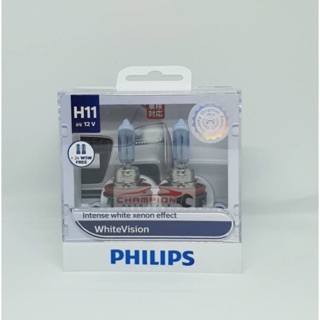 PHILIPS หลอดไฟรถยนต์ White Vision 3700K H11