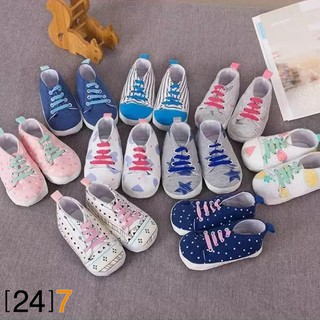 (24)7 ถุงเท้าเด็กหัดเดิน รองเท้าเด็ก รองเท้าพื้นนุ่ม ทรง Sneakers สำหรับเด็ก มีกันลื่น