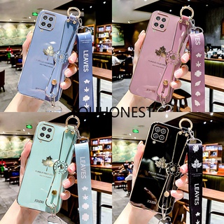 เคสโทรศัพท์มือถือ ยางซิลิโคนนิ่ม พร้อมสายคล้องมือ สําหรับ Samsung A03 A03S A12 M12 A11 M11 A20S A21S A02S A10S