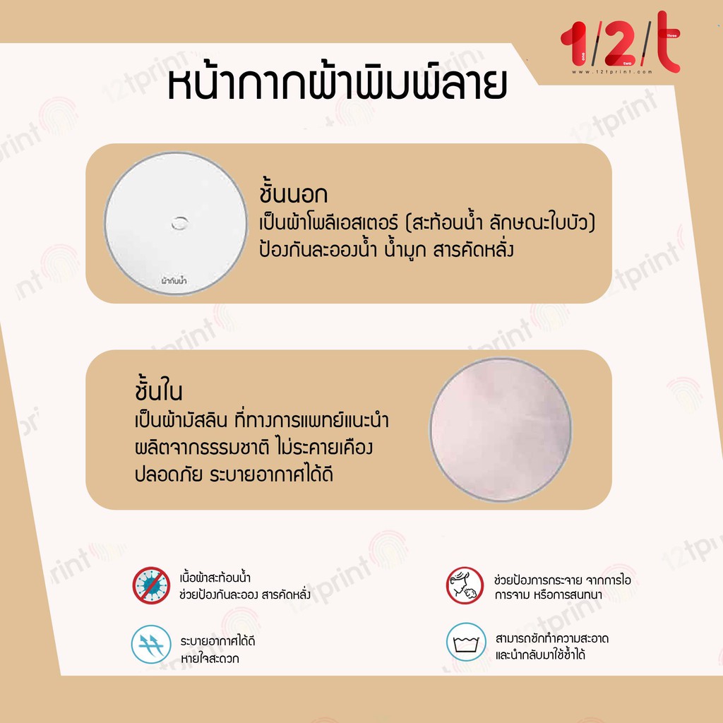 ผ้าปิดจมูก-พิมพ์ลาย-เที่ยวงานวัด-มูลนิธิสร้างเสริมไทย-ผ้ากันน้ำ-แมสผ้า-หน้ากากผ้า-มีสายคล้องคอ-ซักซ้ำได้-by-12tprint