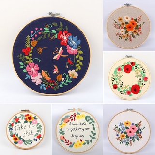 [Readystock]Professional Embroidery Kit Flowers Pattern DIY Handmade Craft Decoration#eagle