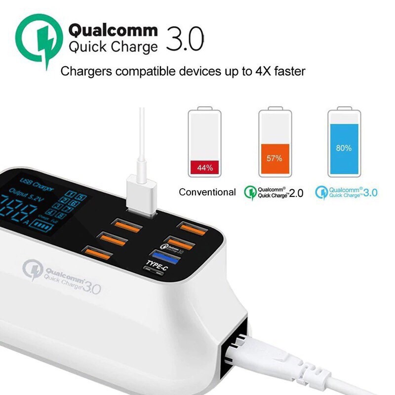 quick-charge-3-0-สมาร์ท-usb-type-c-8port-จอแสดงผลled-fast-charging-station-โทรศัพท์มือถือ-usb-charger