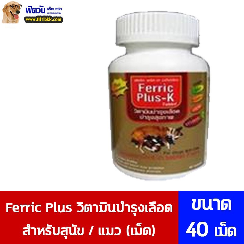 วิตามินสำหรับสุนัข-แมว-บำรุงเลือด-ferric-plus-k-40เม็ด