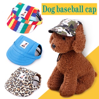หมวกเบสบอล ผ้าแคนวาส กันแดด สามารถปรับได้ เหมาะกับฤดูร้อน สําหรับสัตว์เลี้ยง สุนัข