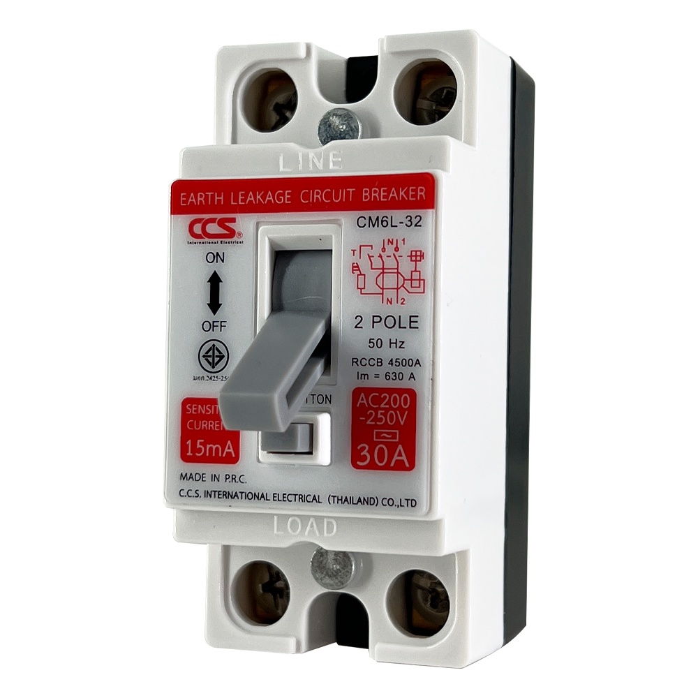 เซฟตี้เบรกเกอร์-กันดูด-กันไฟรั่ว-safety-breaker-rccb-แบรนด์-ccs-รุ่น-cm6l-32