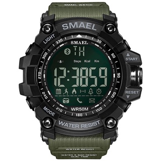 Men Digital Sport Male Clock Smael Brand Kahki Style Bluetooth Link LED Wrist watches mens Chronograph Auto Date 2017 Ho