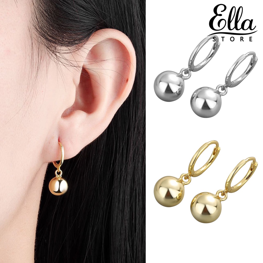 ellastore123-ต่างหูห่วงสั้น-น้ําหนักเบา-สีพื้น-ของขวัญวันเกิด-สําหรับผู้หญิง-1-คู่