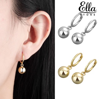 Ellastore123 ต่างหูห่วงสั้น น้ําหนักเบา สีพื้น ของขวัญวันเกิด สําหรับผู้หญิง 1 คู่