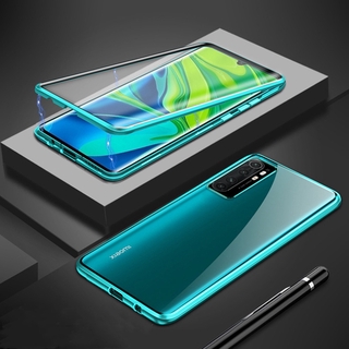 Xiaomi Mi Note 10 Lite ฝาครอบสองด้าน กระจกนิรภัย แม่เหล็ก ฝาพับ เคสป้องกันเต็มรูปแบบ