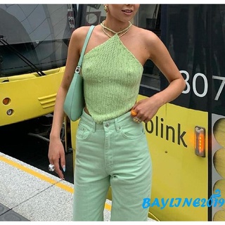 BAY-Women´s Crop Cami Tops, Sleeveless Criss Cross Self-Tie Backless Solid Color Crochet Camisole