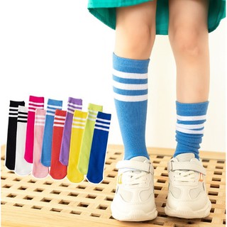 ถุงเท้ายาวสีสันสดใส สไตล์สปอร์ต สำหรับเด็ก 3-12 ปี