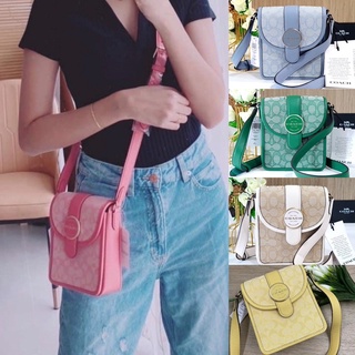 🎀(สด-ผ่อน) กระเป๋าใส่มือถือ C8321 COACH NORTH/SOUTH LONNIE CROSSBODY IN SIGNATURE JACQUARD